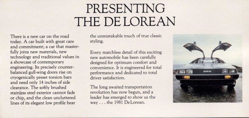 1981 DeLorean Foldout Page 1